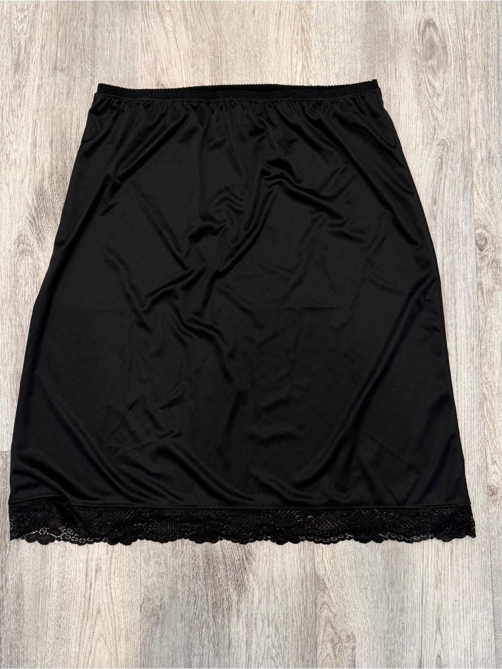 Vintage Gold Coast Black Lace Trim Slip Skirt Size Medium